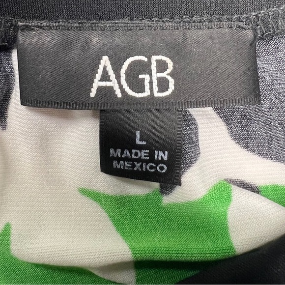 AGB Womens Sleeveless Floral Tank Top Green Black White Size‎ L - Picture 2 of 2